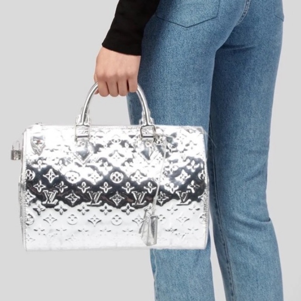 Louis Vuitton Limited Edition Silver Monogram Miroir Speedy 35